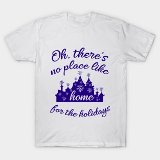 Castle Home for the Holidays in blue - T-Shirt